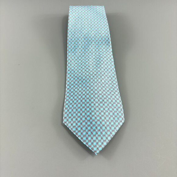 Pierre Cardin Lt. Blue / Lt. Pink Chain Link Pattern Men's Tie 4' x 64" - Picture 1 of 4